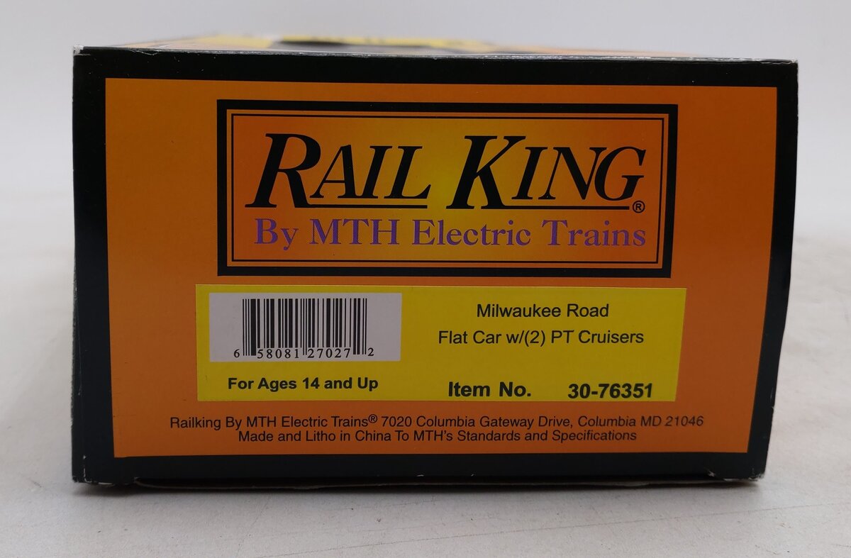 MTH 30-76351 Milwaukee Road Flat Car with 2 PT Cruisers