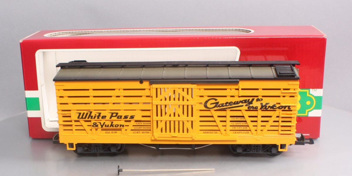 LGB 4168 G Scale White Pass & Yukon Stock Car EX/Box – Trainz