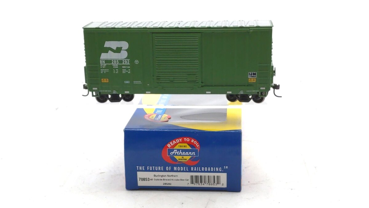 Athearn 70853 HO Scale Burlington Northern 40' Braced Hi-Cube Boxcar #285292
