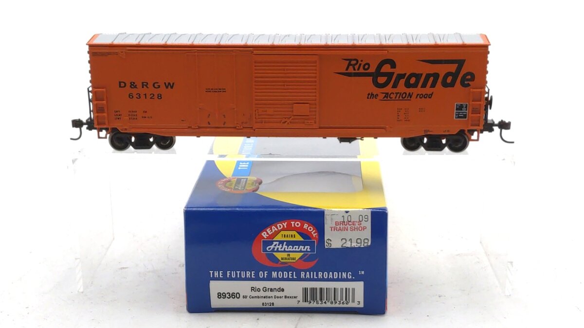 Athearn 89360 HO Scale Denver & Rio Grande Western 50' Combo Door Boxcar #63128