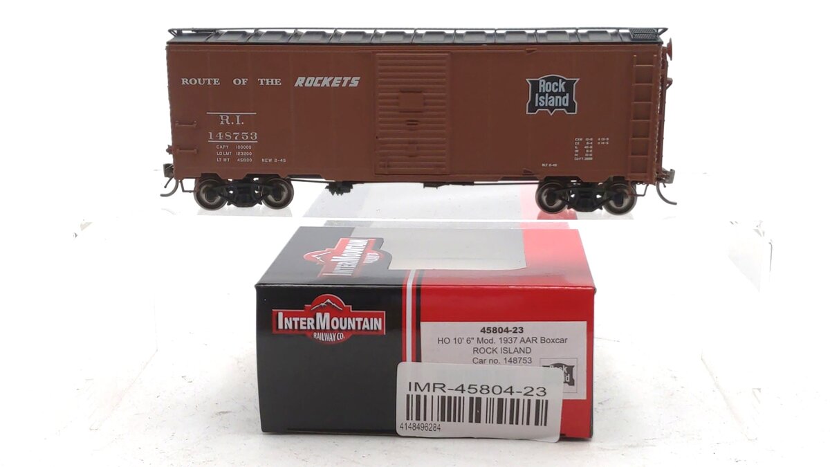 InterMountain 45804-23 HO Rock Island 10' 6'' Model 1937 AAR Boxcar #148753