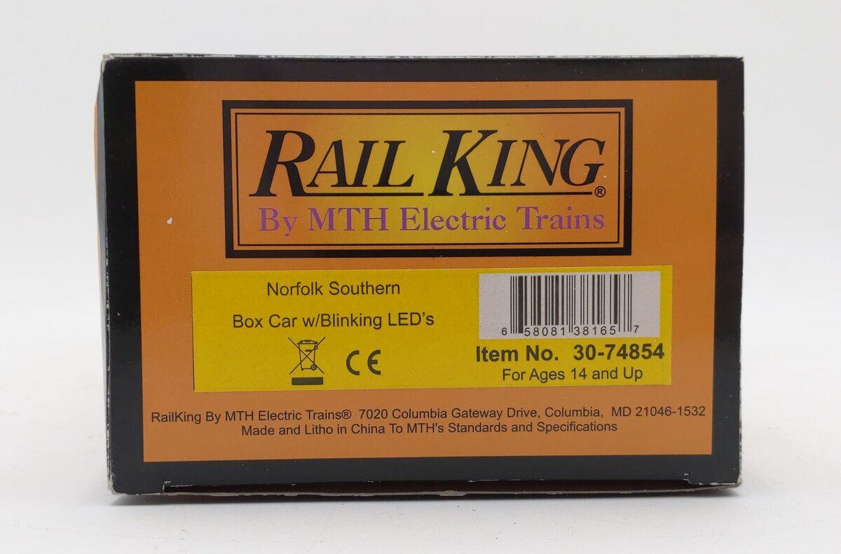 MTH 30-74854 O Gauge Norfolk Southern RailKing Boxcar with Blinking LEDs