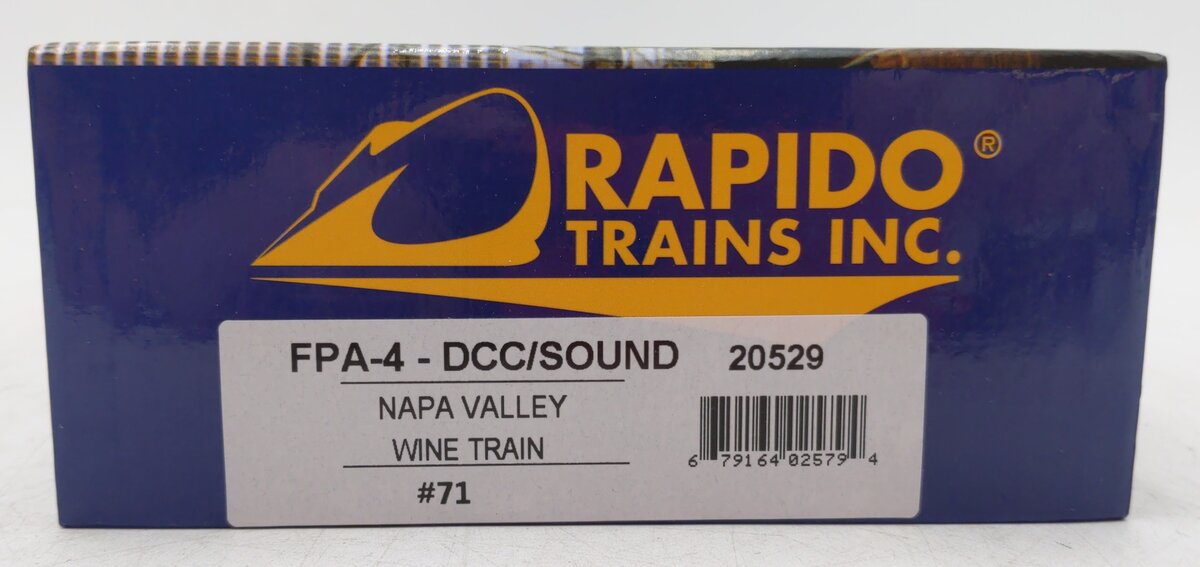 Rapido Trains 20529 HO Napa Valley Wine Train MLW FPA4 #71 w/DCC & Sound