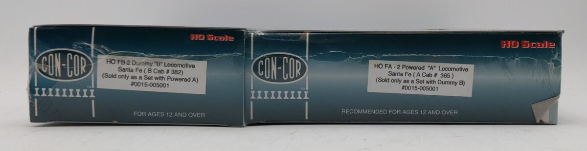 Con-Cor 0015-005001 HO Scale Santa Fe FA/B Diesel Locomotive Set #365/382 MT/Box