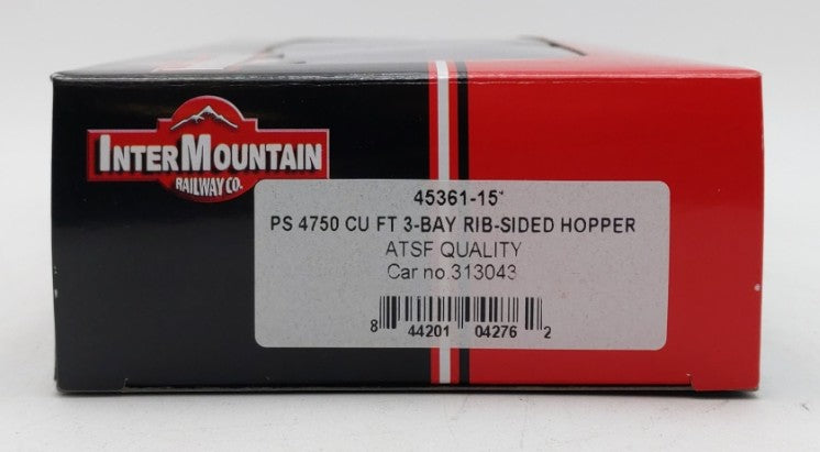 InterMountain 45361-15 HO ATSF PS 4750 Cu Ft 3-Bay Rib-Sided Hopper #313043