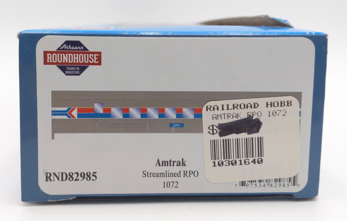 Roundhouse 82985 HO Amtrak Streamline RPO Passenger Car #1072