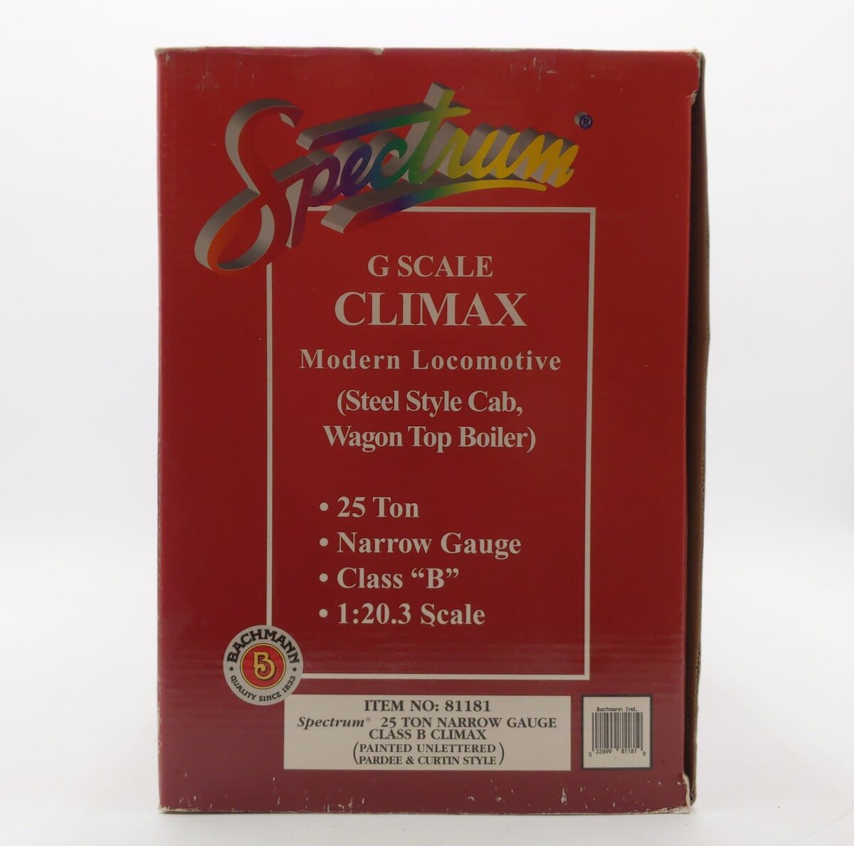 Bachmann 81181 G Climax Class B 25 Ton Steam Locomotive LN/Box