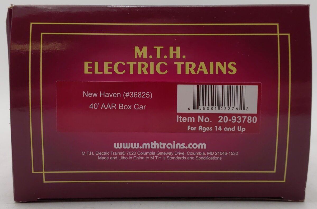 MTH 20-93780 O New Haven Premier 40' AAR Boxcar #36825