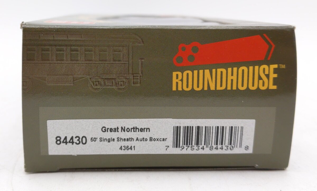 Roundhouse 84430 HO Scale Great Northern 50' Single Sheath Auto Boxcar #43641
