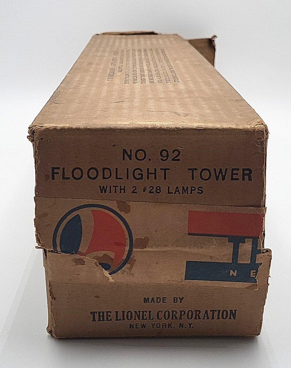 Lionel 92 Vintage Standard Gauge Tall Dual Light Floodlight Tower VG/Box