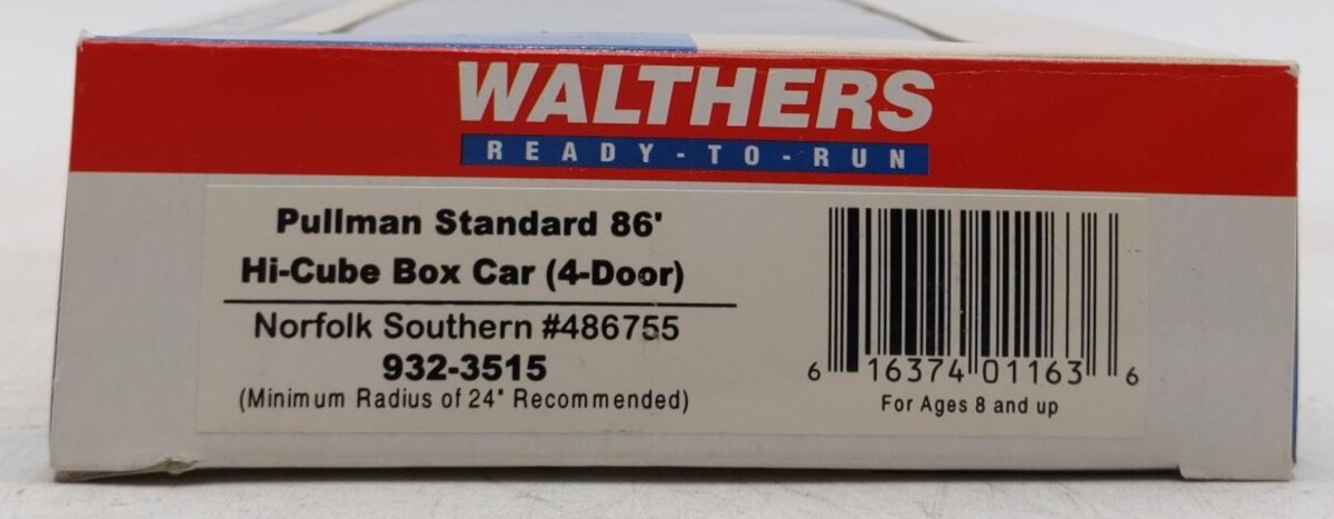 Walthers 932-3515 HO NS Pullman Standard 86' Hi-Cube Box Car #486755 LN/Box