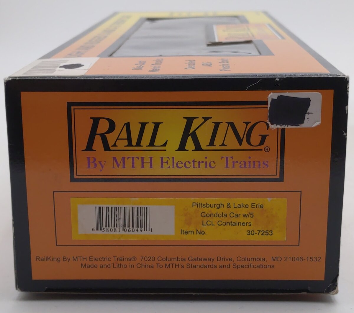MTH 30-7253 O Gauge Pittsburgh & Lake Erie Gondola Car #40582 w/5 LCL Containers LN/Box