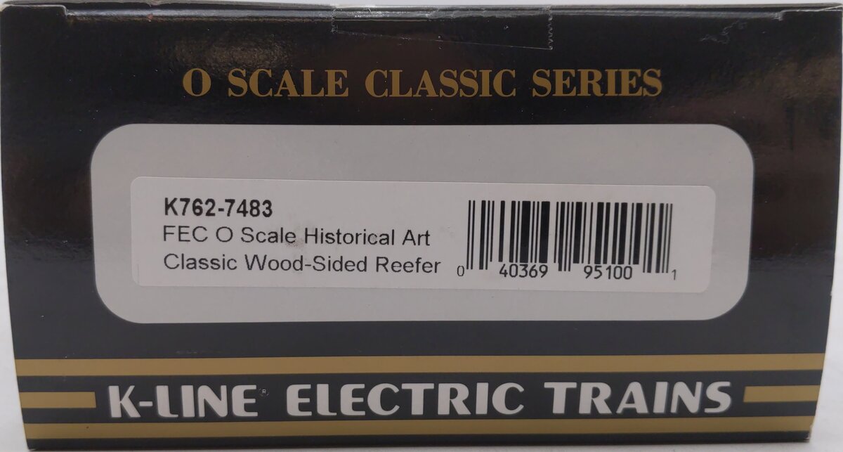 K-Line K762-7483 O FEC Historic Art Classic Woodsided Refrigerator Car #7627483 LN/Box