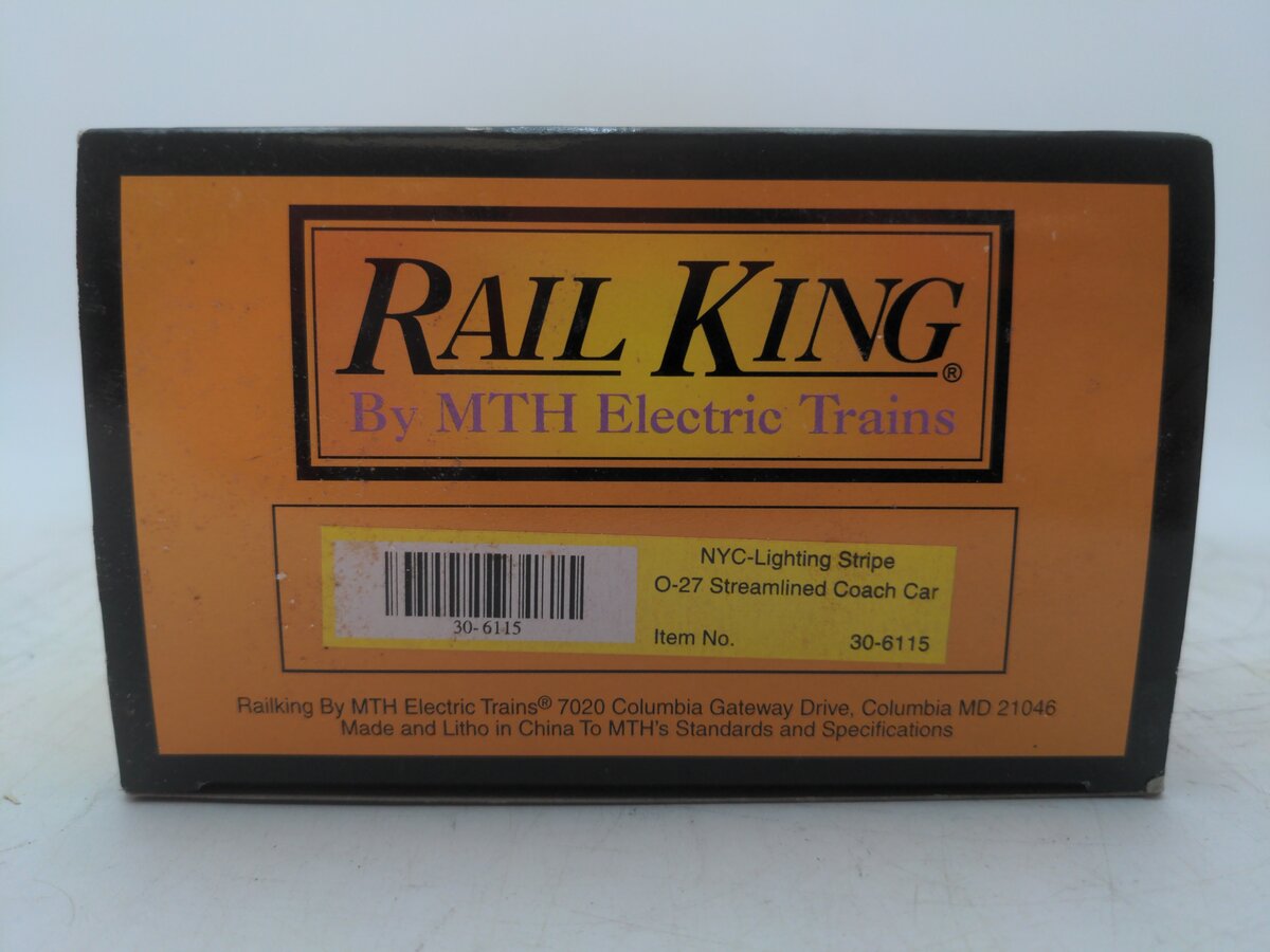 MTH 30-6115 New York Central O27 Streamlined Coach Car EX/Box