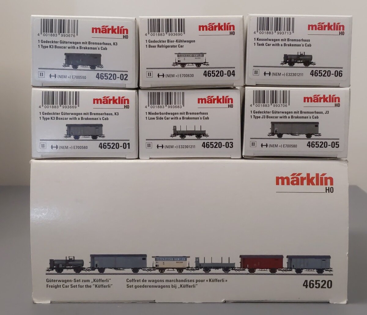 Marklin 46520 HO Swiss Federal Railways Freight Car Set (Pack of 6)