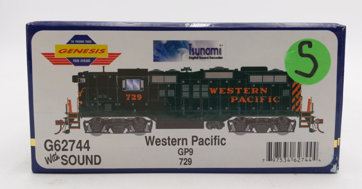 Athearn G62744 HO Western Pacific GP9 Locomotive #729 w/ Sound & DCC