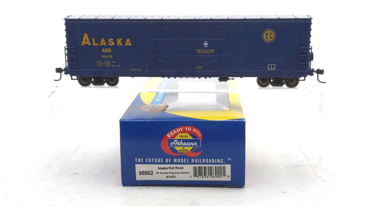 Athearn 96902 HO Scale Alaska Railroad 50' Evans Double Plug Door Boxcar #10830