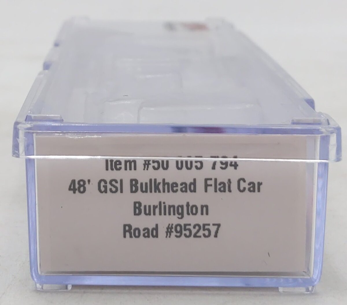 Atlas 50005794 N CB&Q RTR 48' GSI Bulkhead Flat Car #95257