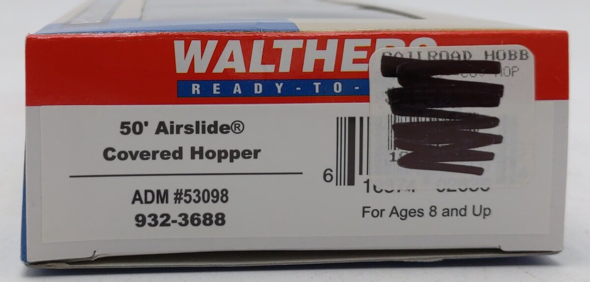 Walthers 932-3688 HO Scale ADM 50' Airslide Covered Hopper Car #53098 LN/Box