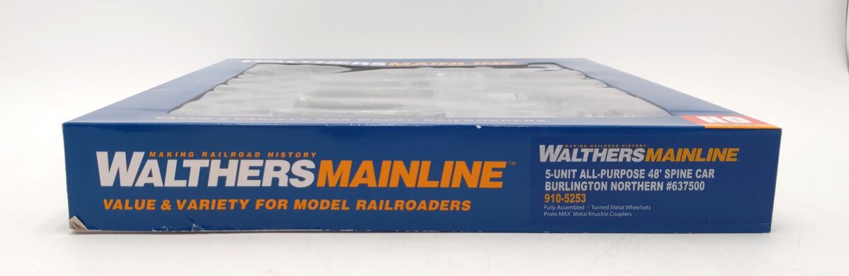 Walthers 910-5253 HO BN 263' 5-Unit All-Purpose 48' Spine Car #637500