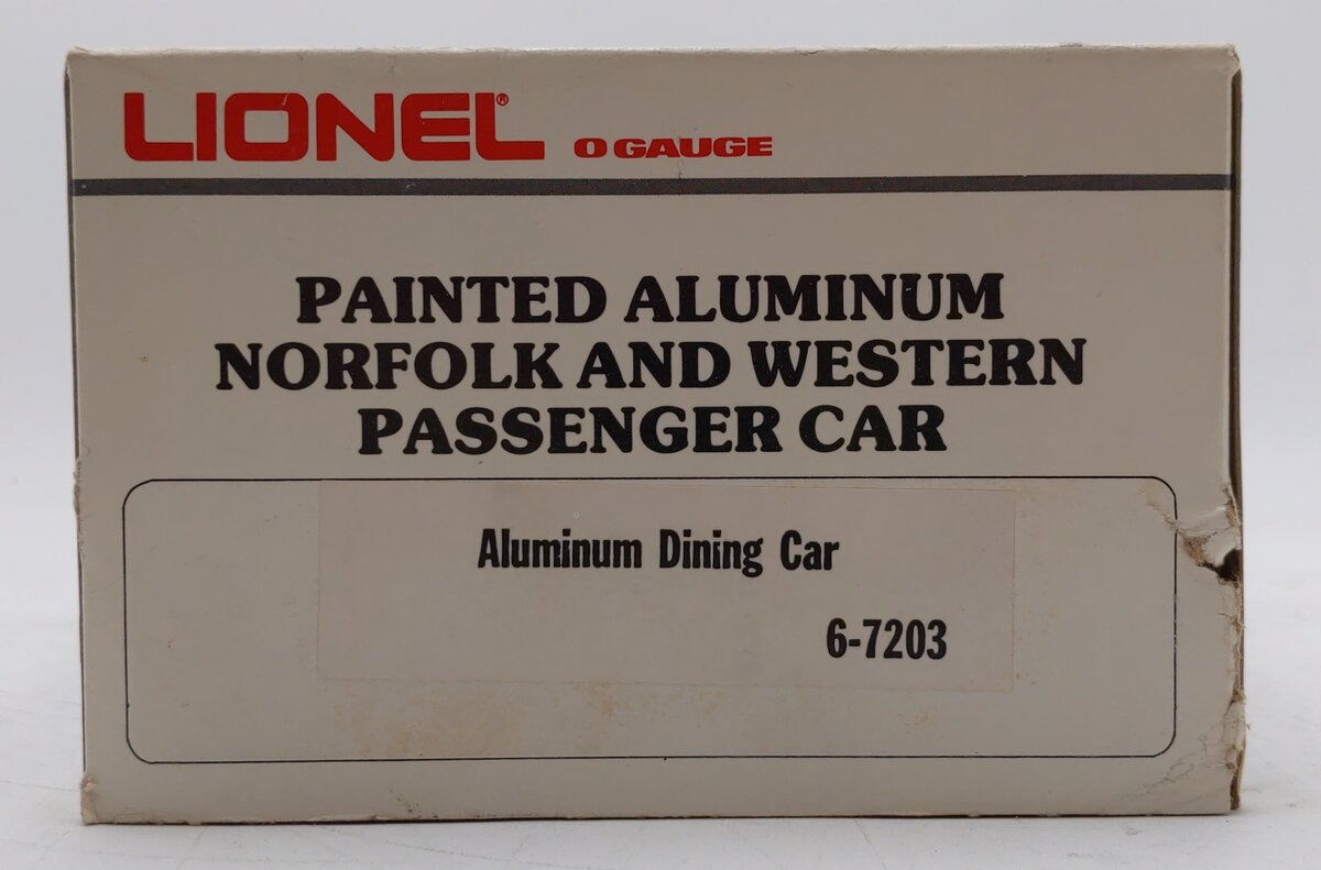 Lionel 6-7203 O Gauge Norfolk & Western Powhatan Arrow Aluminum Dining Car #491 EX/Box