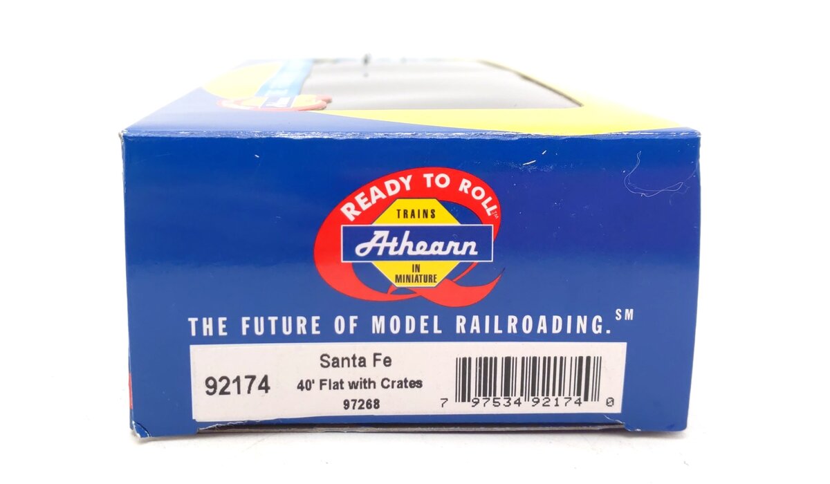 Athearn 92174 HO ATSF RTR 40' Flatcar w/Crates #97268