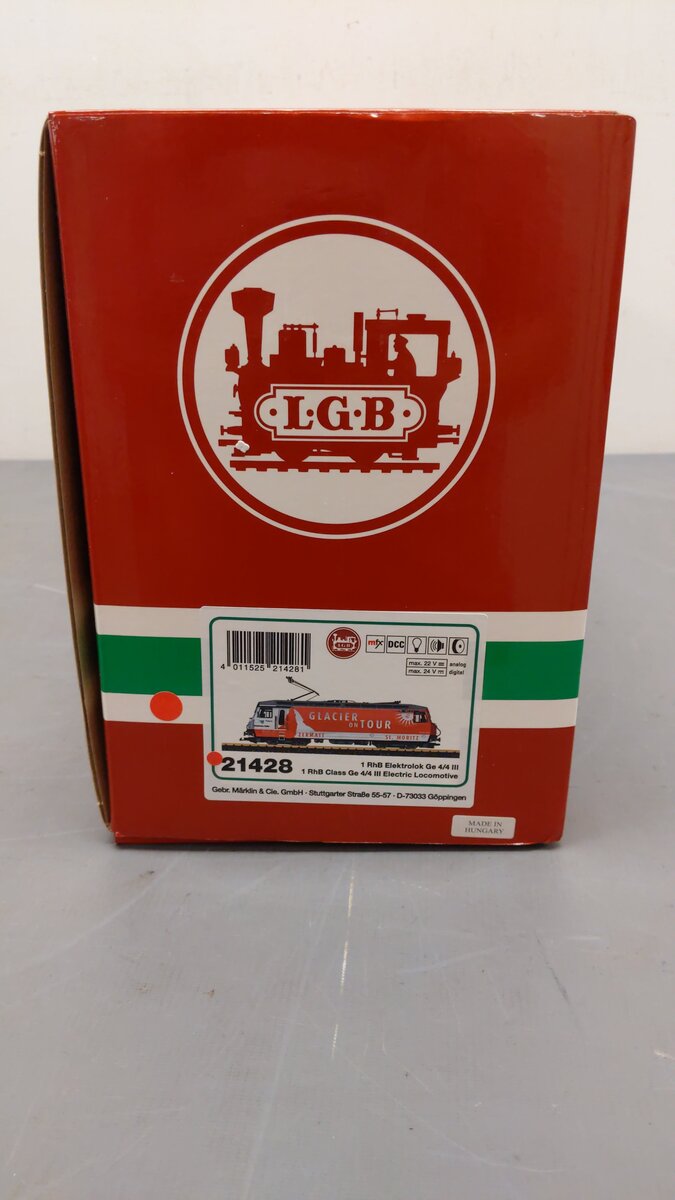 LGB 21428 RhB Class Ge 4/4 III "Glacier on Tour" Electric Locomotive