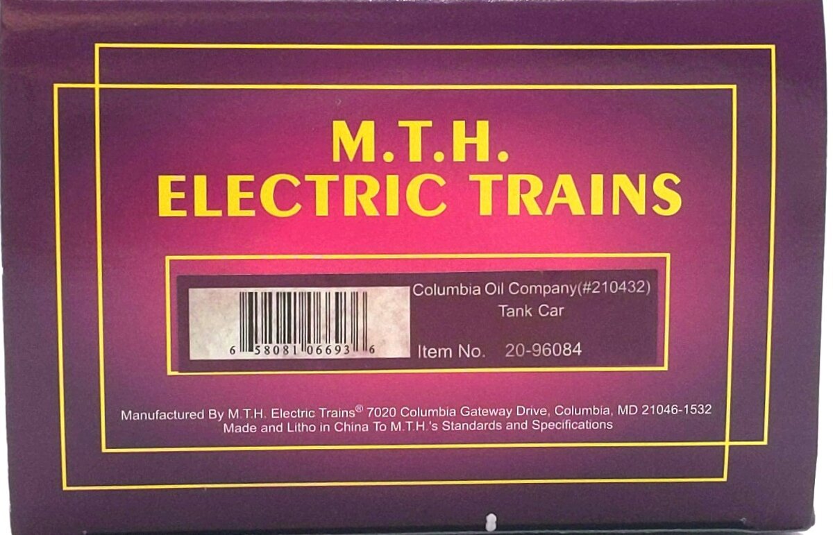 MTH 20-96084 O Columbia Oil Company Single Dome Tank Car #210432 LN/Box