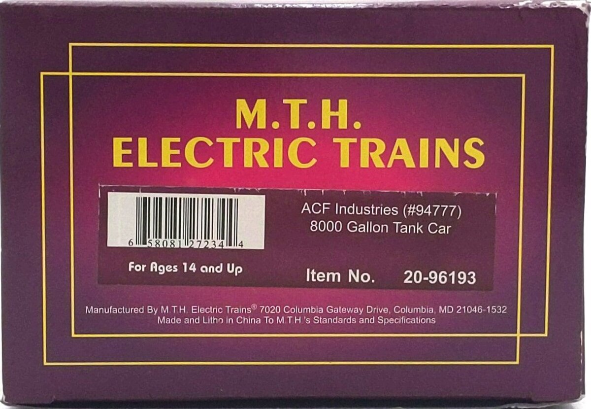 MTH 20-96193 ACF Industries 8000 Gallon Tank Car