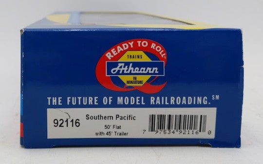Athearn 92116 HO Southern Pacific Golden Pig RTR 50' Flat w/45' Trailer #510140
