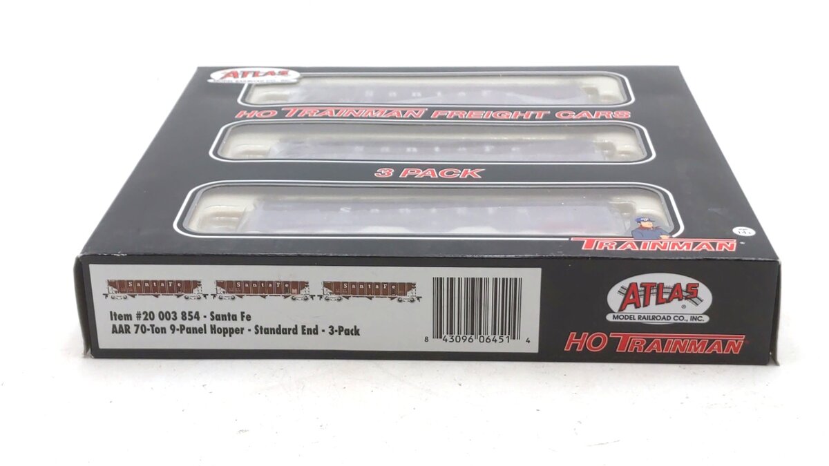 Atlas 20003854 HO Santa Fe AAR 70-Ton 3-Bay Open Hopper Car (Set of 3)