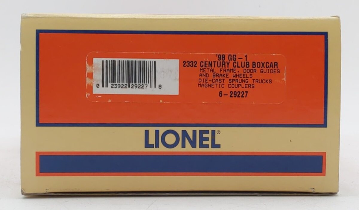 Lionel 6-29227 O Gauge Century Club 1998 GG-1 Boxcar #2332 NIB