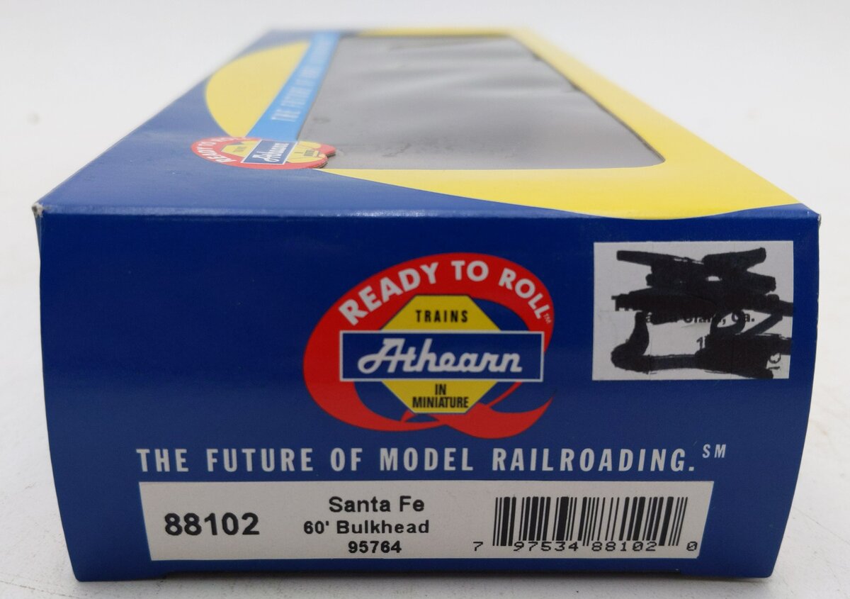 Athearn 88102 HO Santa Fe 60' Bulkhead Flatcar # 95764