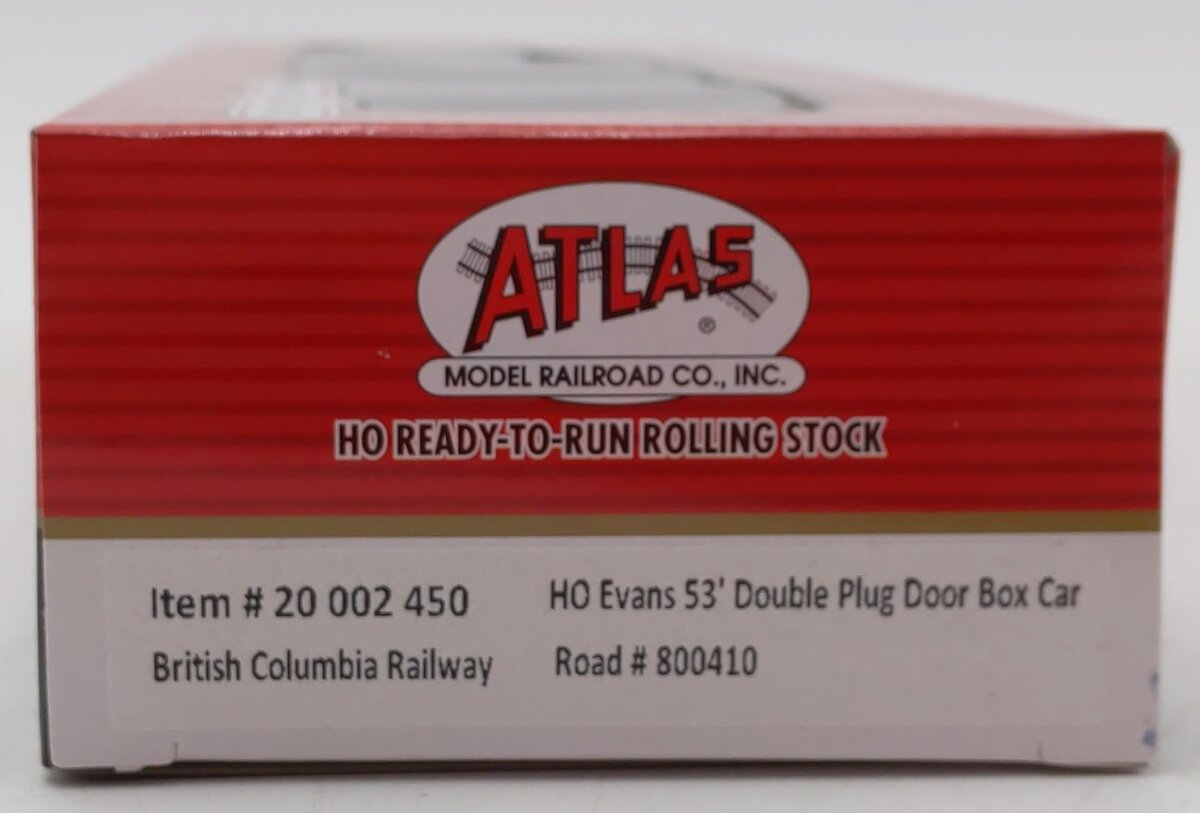 Atlas 20002450 HO Scale British Columbia Railway Box Car #800410