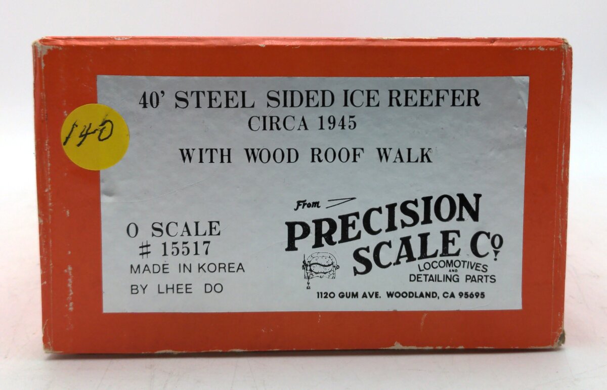 Precision Scale Company 15517 O BRASS 40' Steel Sided Ice Reefer -2 Rail EX/Box
