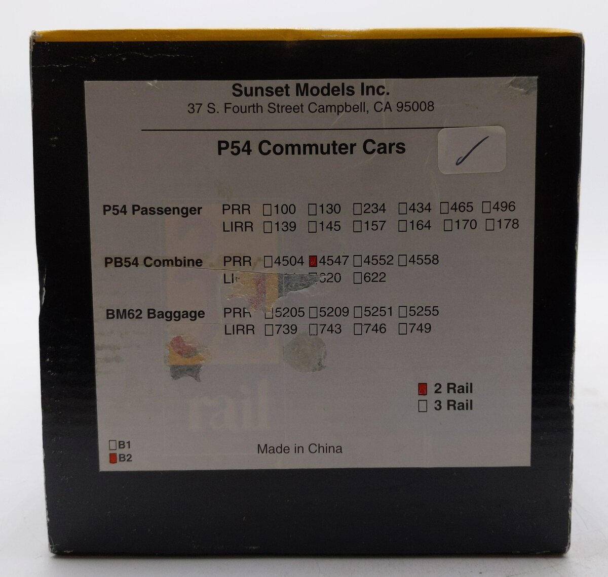 Sunset Models O Gauge Brass 2-Rail P54 Commuter Car #4547- F/P LN/Box