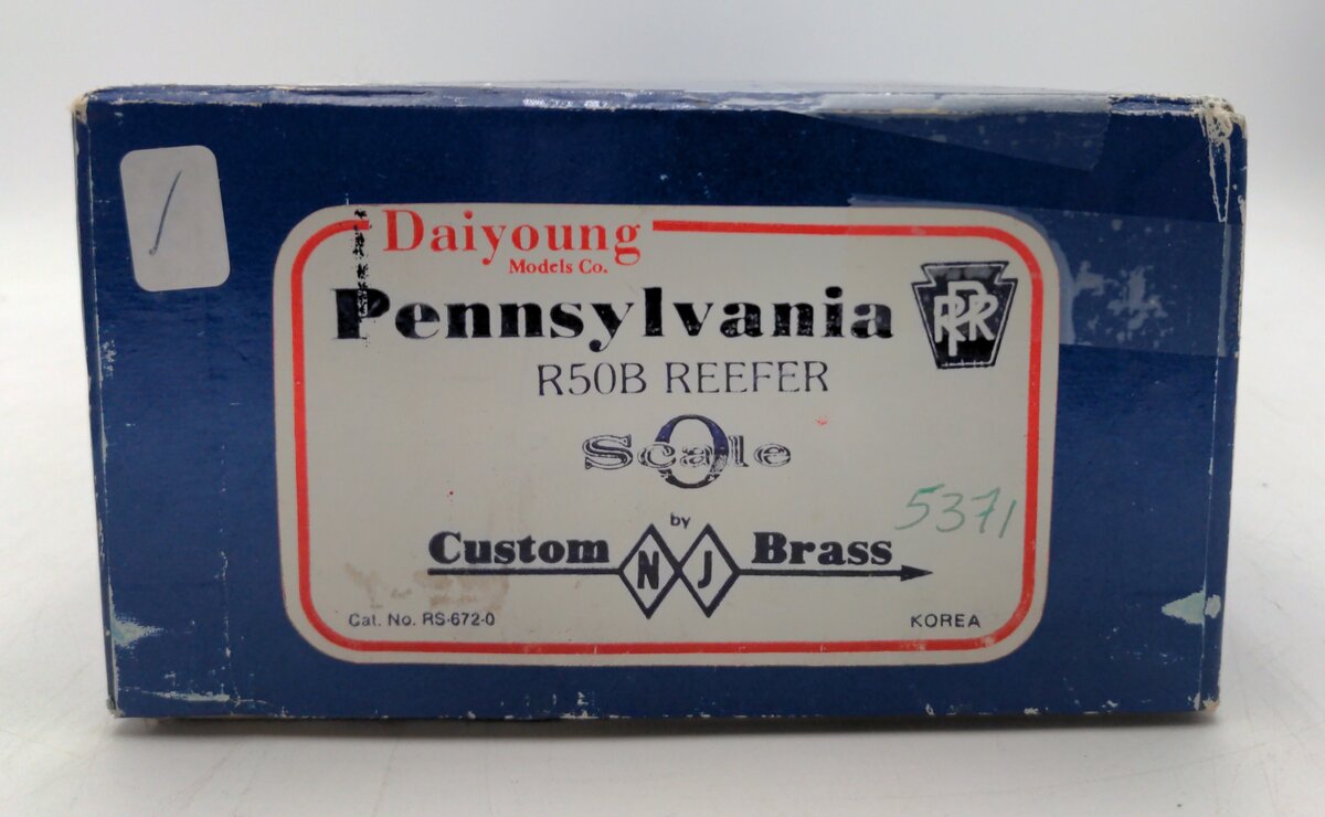 NJ Custom Brass RS-672-0 O Pennsylvania R50B Reefer -Painted/2-Rail EX/Box