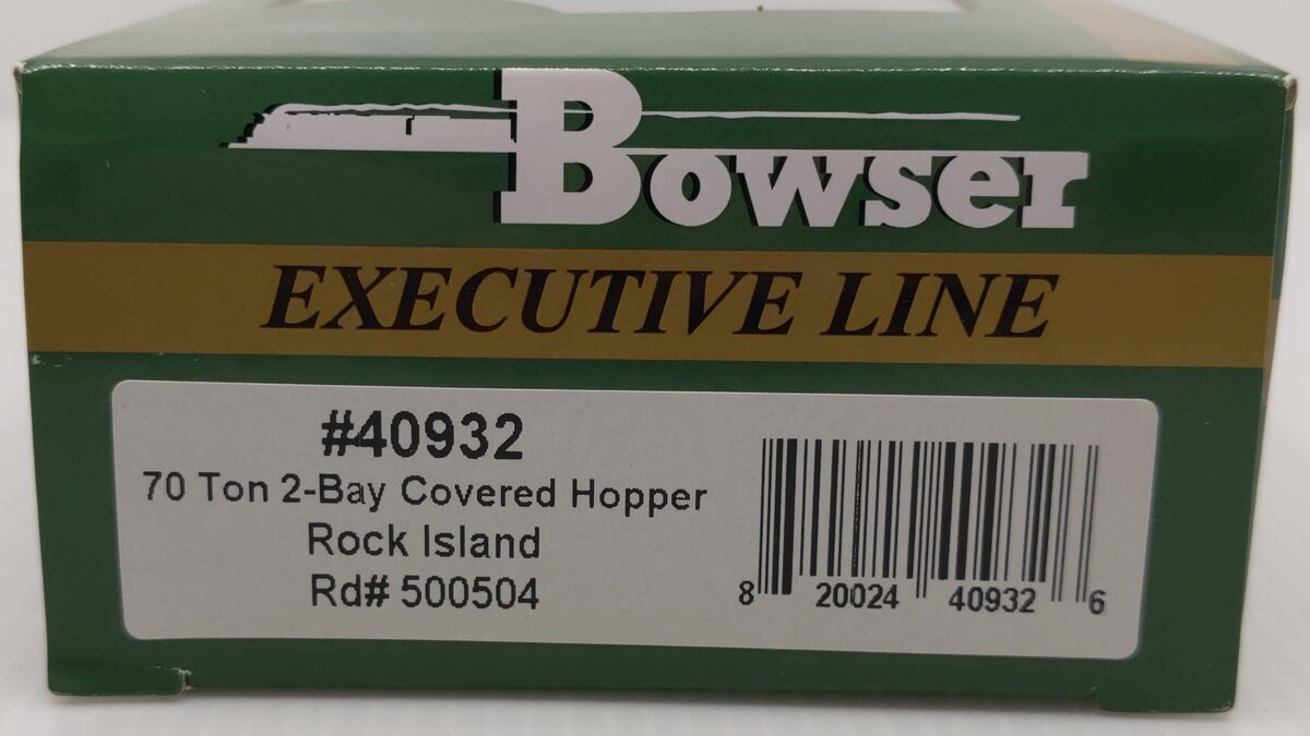 Bowser 40932 HO Rock Island 70-Ton 2-Bay Covered Hopper with Open Sides #500504