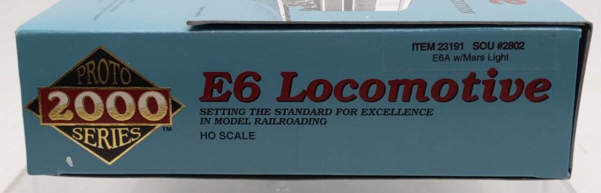 Proto 2000 23191 HO Scale Southern E6A Diesel Locomotive #2802 with Mars Light LN/Box