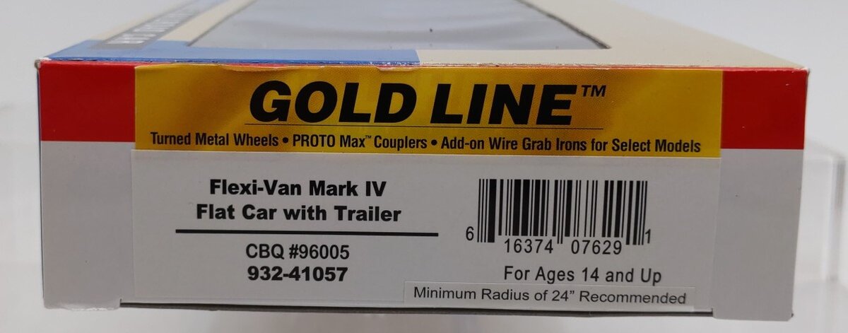 Walthers 932-41057 HO CBQ Flexi-Van Mark IV Flat Car with Trailer EX/Box