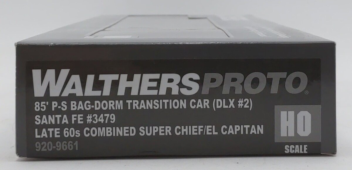 Walthers 920-9661 HO SF Deluxe Edition 2 85' Baggage-Dorm Transition Car #3479