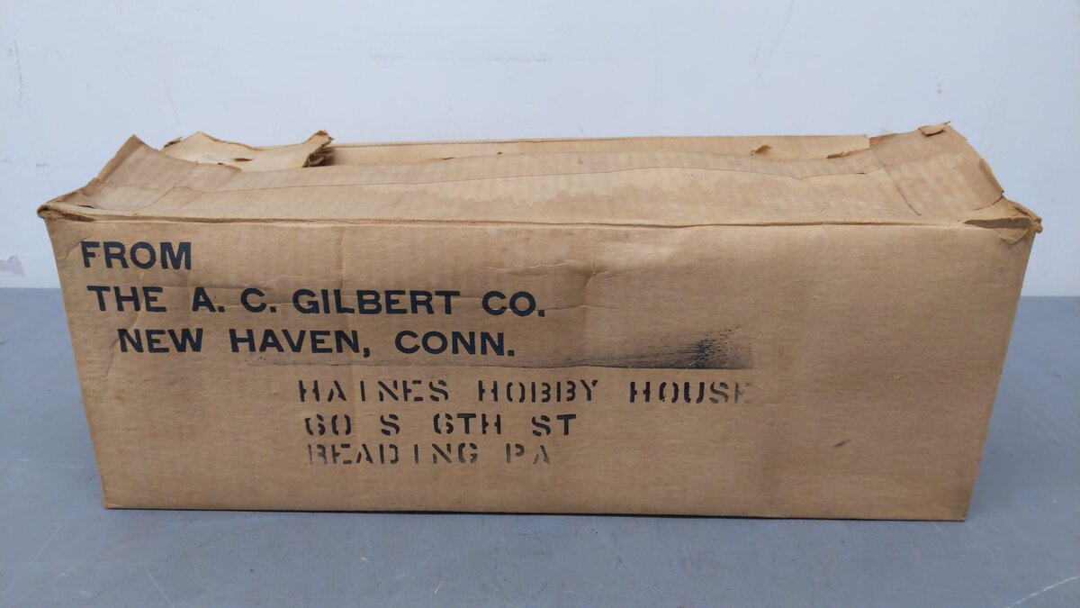 American Flyer 612 Vintage S Gauge Mystic Tin Freight/Passenger Station w/Crane/Box
