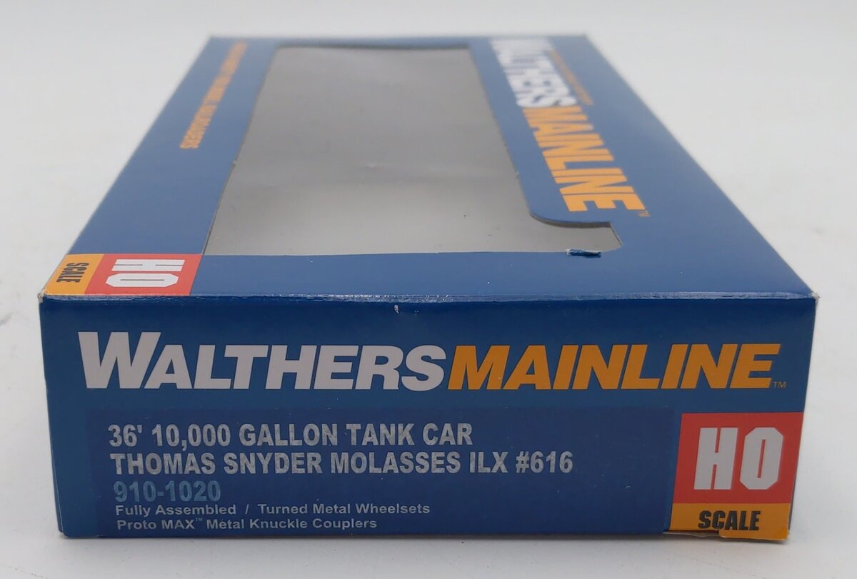 Walthers 910-1020 HO Thomas Snyder Molasses ILX 36' 10,000-Gallon Tank Car #616 NIB