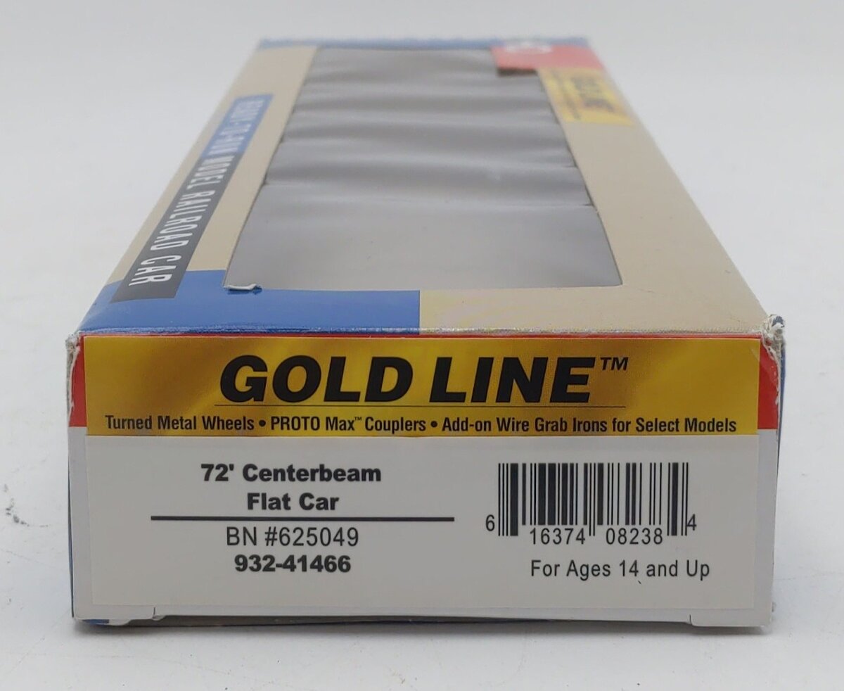 Walthers 932-41466 HO Burlington Northern 72' Centerbeam Flat Car #625049 LN/Box