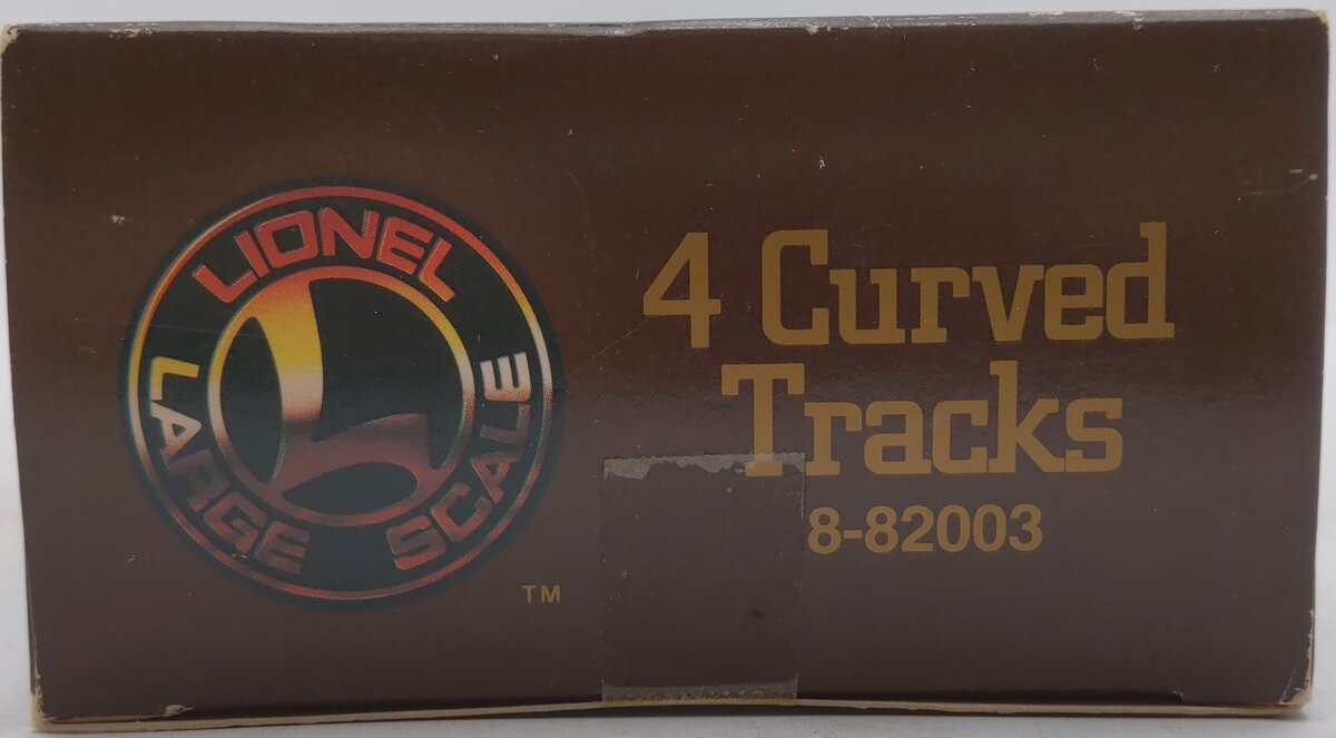 Lionel 8-82003 G Scale Curved Track Sections (4) VG/Box