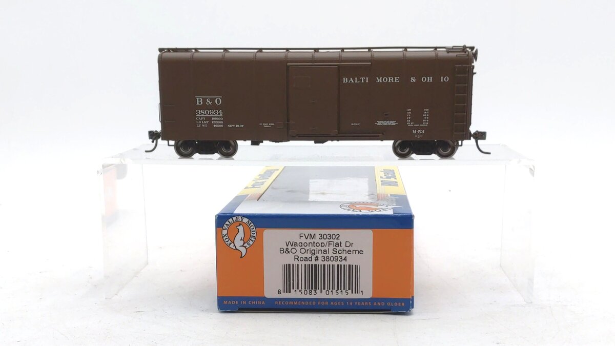 Fox Valley Models 30302 B&O Wagontop Original Scheme Box Car #380934