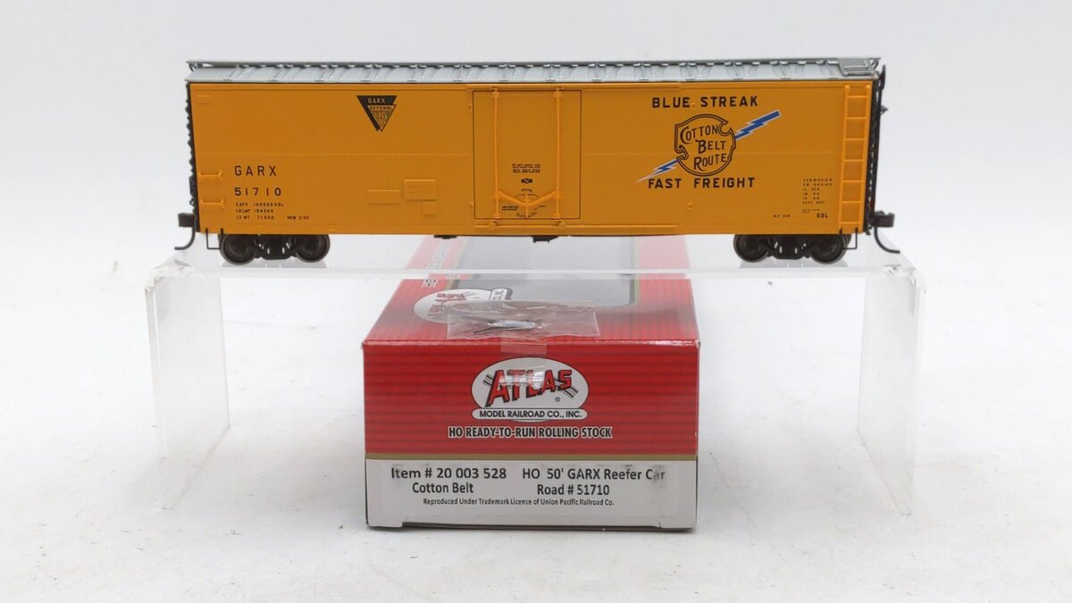 Atlas 20003528 HO Scale Cotton Belt 50’ GARX Reefer Car #51710