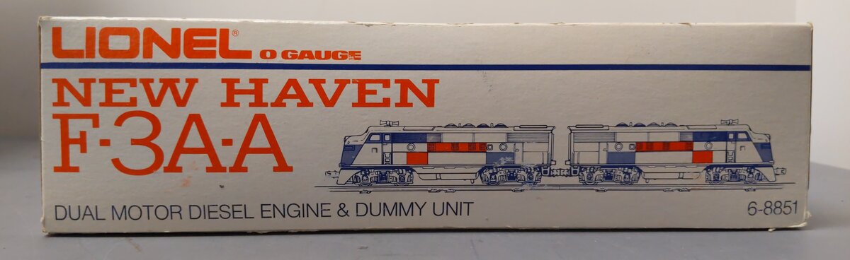 Lionel 6-8851 O Gauge New Haven F3 AA Diesel Locomotive Set #8851/8852 EX/Box