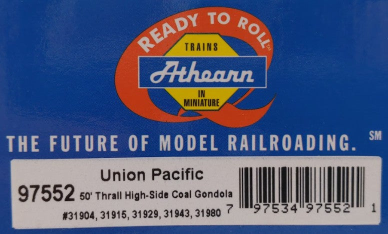 Athearn 97552 HO Scale Union Pacific 50' Thrall High-Side Coal Gondola 5 Pack