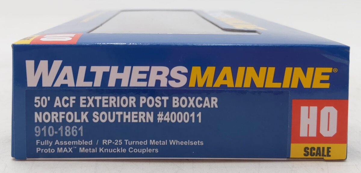 Walthers 910-1861 HO Norfolk Southern RTR 50' ACF Exterior Post Boxcar #400011